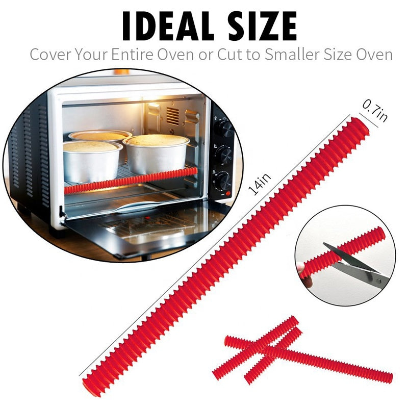 Heat Resistant 14-Inch Silicone Oven Rack Guards BBQ Accessories with Oven Edge Protector Shield