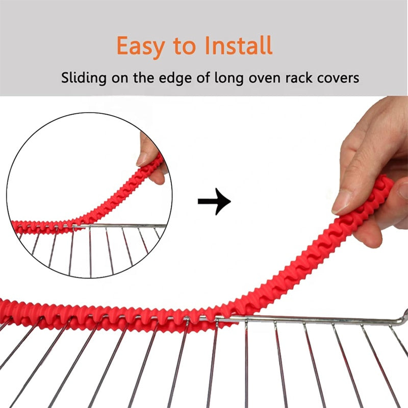 Heat Resistant 14-Inch Silicone Oven Rack Guards BBQ Accessories with Oven Edge Protector Shield