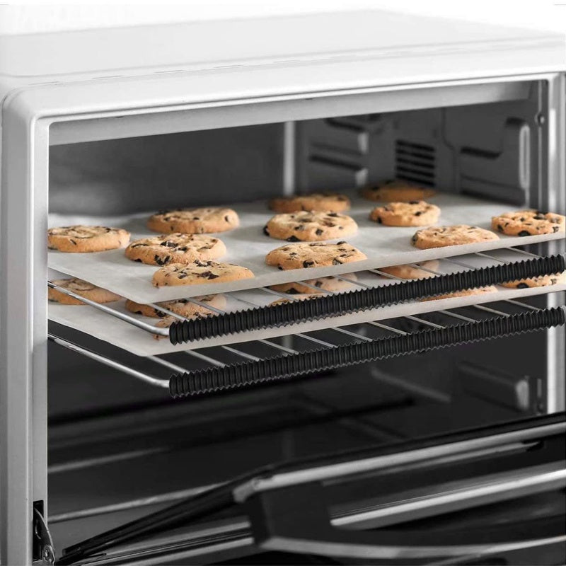 Heat Resistant 14-Inch Silicone Oven Rack Guards BBQ Accessories with Oven Edge Protector Shield