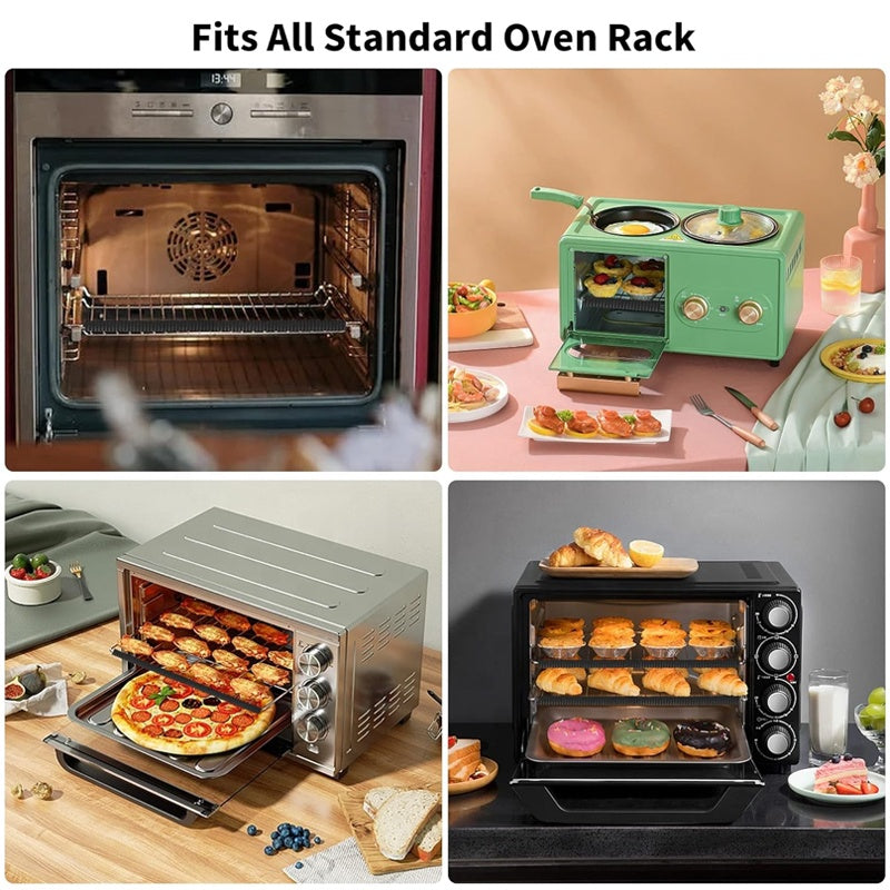Heat Resistant 14-Inch Silicone Oven Rack Guards BBQ Accessories with Oven Edge Protector Shield